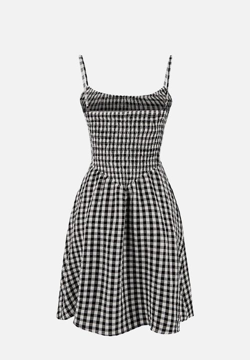 Trendyol - Plaid Mini Beach Dress - Black