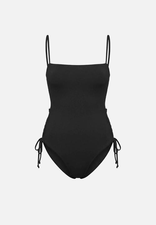 Trendyol - Strapless swimsuit - black