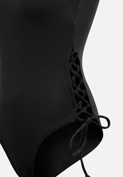 Trendyol - Strapless swimsuit - black