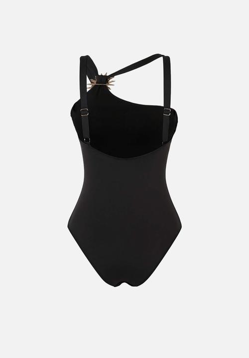 Trendyol - One-shoulder swimsuit - black