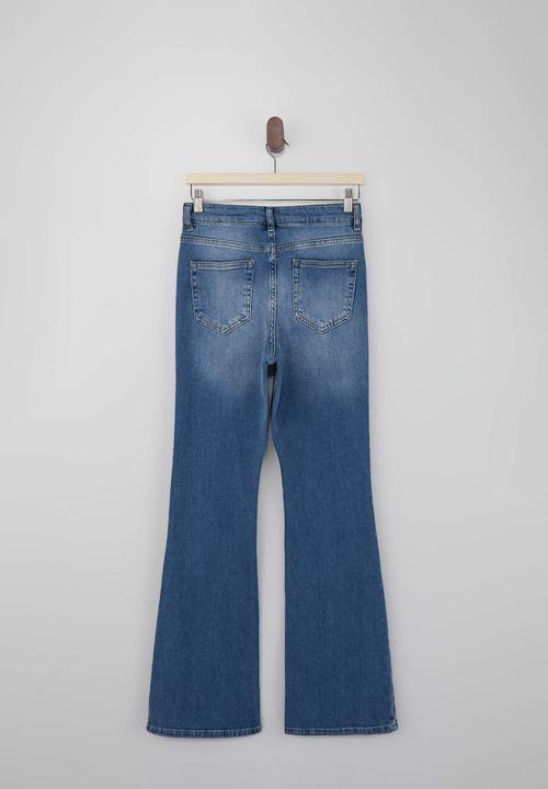 Trendyol - Wardrobe Essentials High-Waist Stretch Flare Jeans - Blue