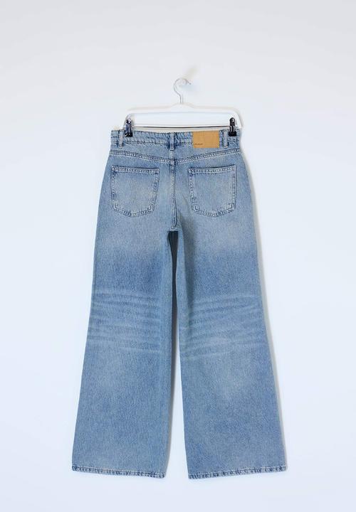 Trendyol - Premium Sustainable High-Waist Wide-Leg Cotton Jeans - Blue