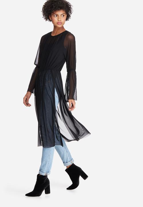 dailyfriday - Mesh raglan bell sleeve top