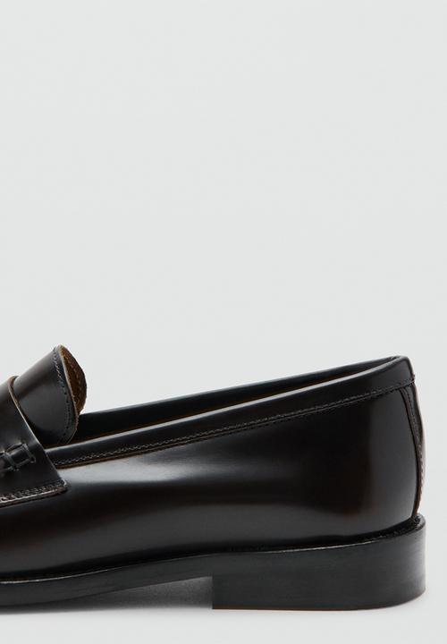 MANGO - Louisa leather loafer - dark brown