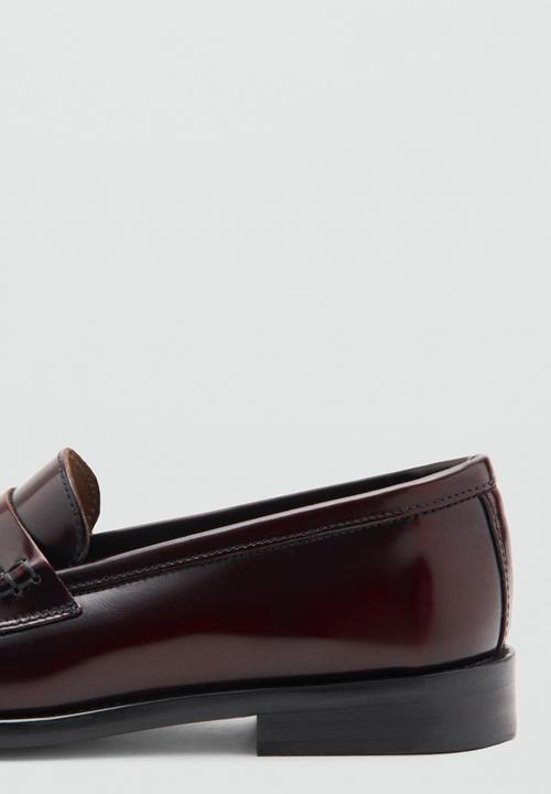 MANGO - Louisa leather loafer - dark red