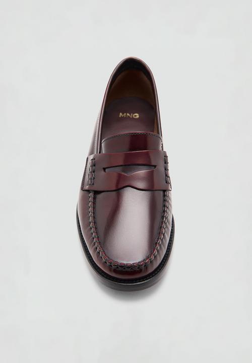 MANGO - Louisa leather loafer - dark red