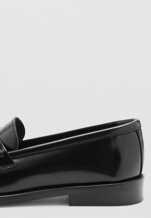 MANGO - Louisa leather loafer - black