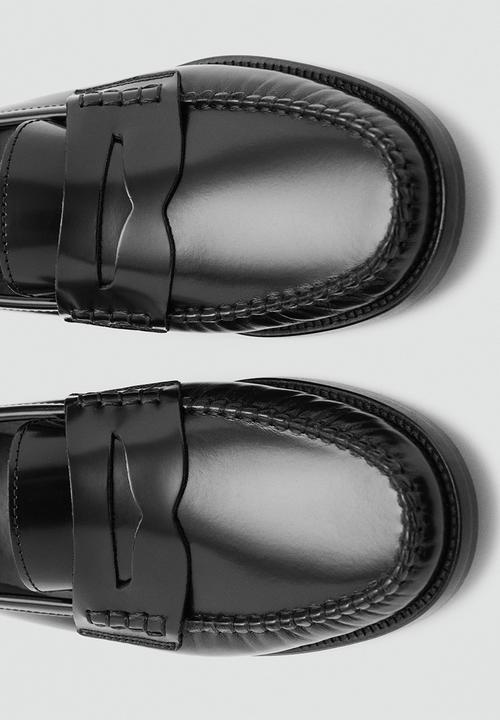 MANGO - Louisa leather loafer - black