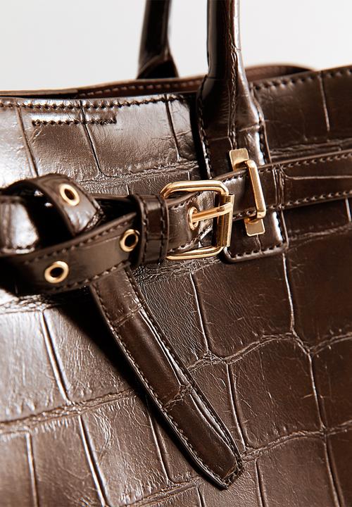 New Look - Anna Belted Croc  - Dark Brown