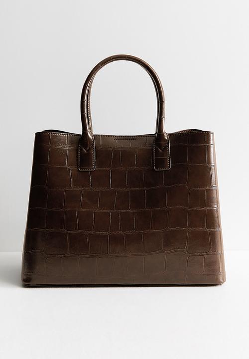 New Look - Anna Belted Croc  - Dark Brown