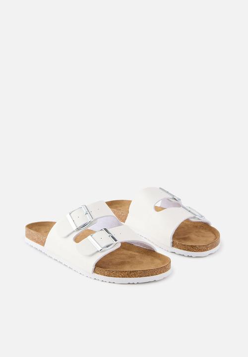 Cotton On - Rex Double Buckle Slide - white pebbled