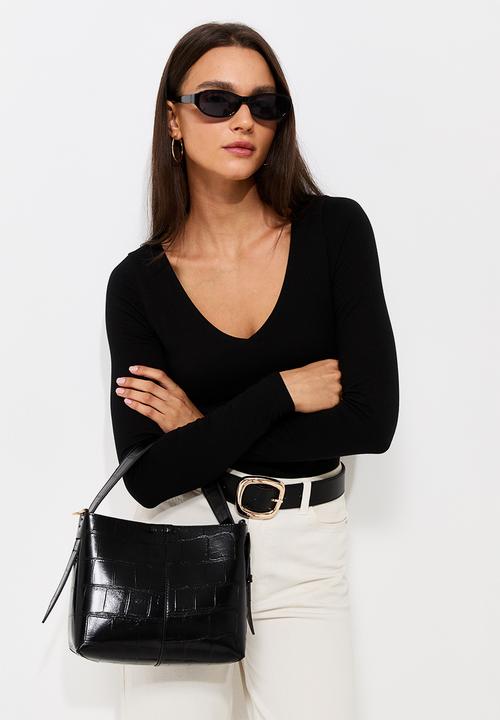 New Look - Marnie Buckle Croc - Black