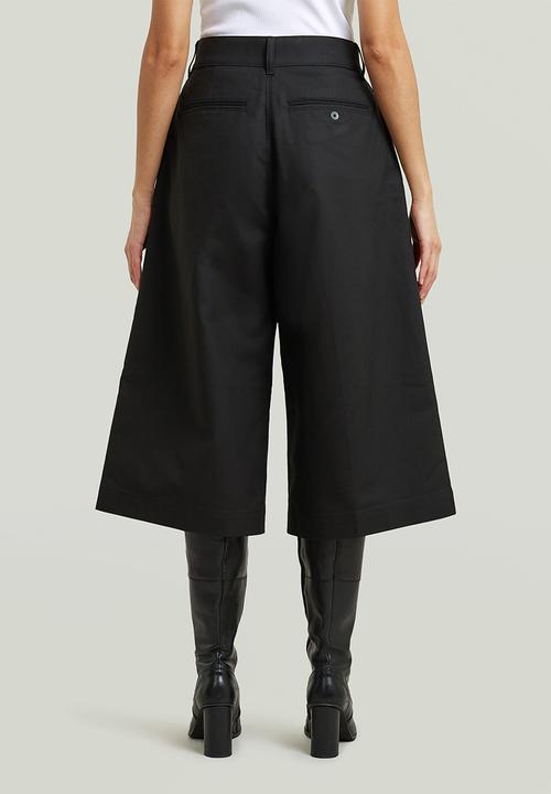 G-STAR - Pleated culotte wmn - dk black