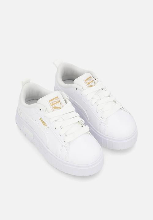 PUMA - Mayze Lth Ps - Puma White-Puma Team Gold