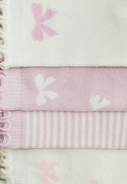 H&M - 7-pack socks - light pink/bows