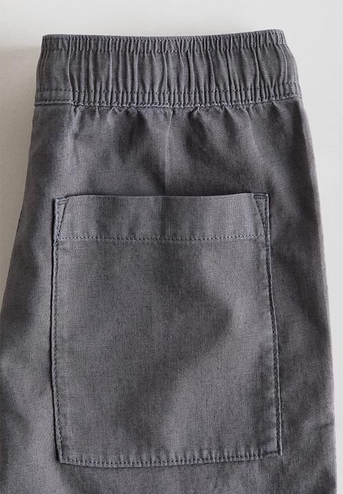 H&M - Linen-blend trousers - dark grey