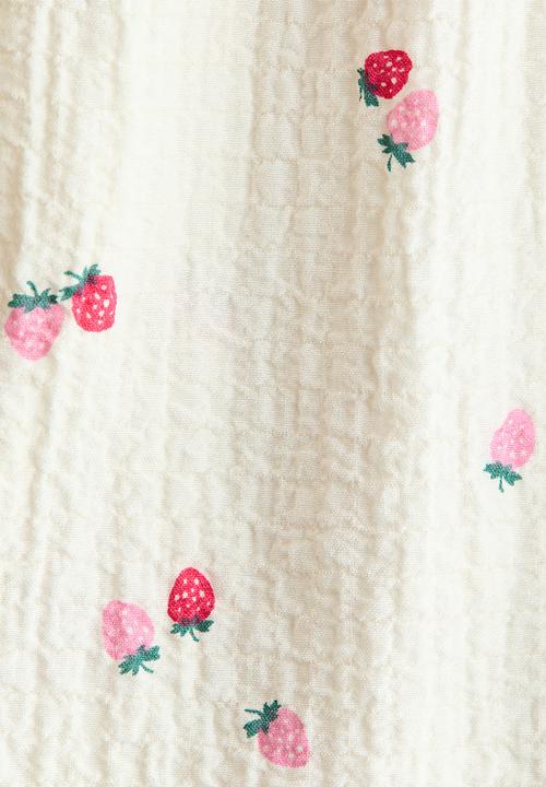H&M - 2-piece seersucker set - white/strawberries