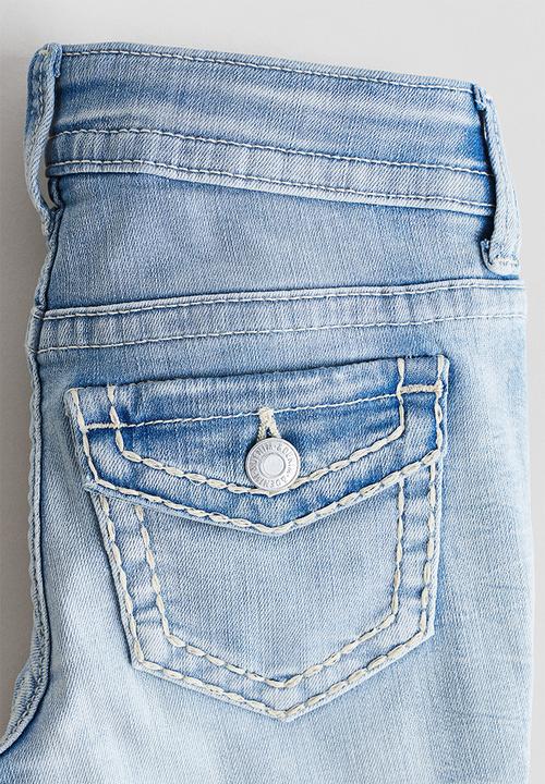 H&M - Skinny fit bootcut low jeans - light denim blue