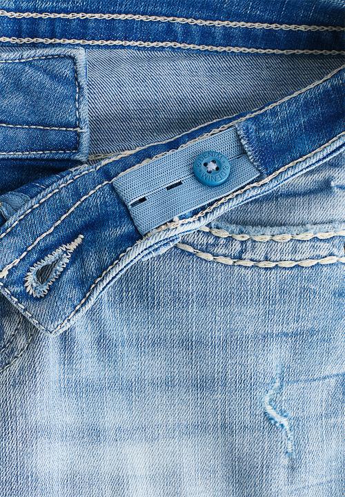 H&M - Skinny fit bootcut low jeans - light denim blue