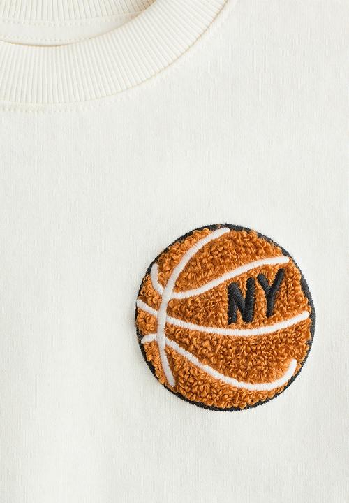 H&M - Appliqued T-shirt - white/basketball