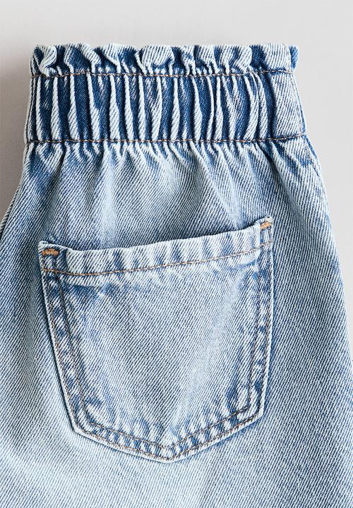 H&M - Embroidered denim shorts - light denim blue/hearts