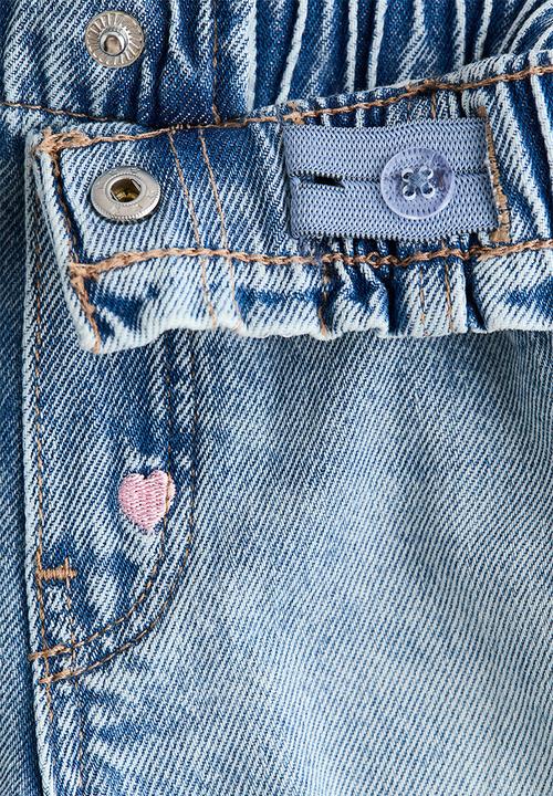 H&M - Embroidered denim shorts - light denim blue/hearts