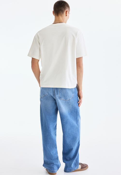 H&M - Loose fit t-shirt - white/university of michigan