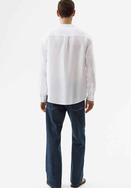 H&M - Relaxed fit linen-blend shirt - white
