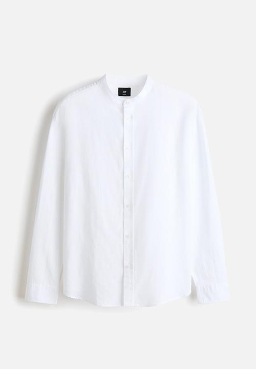 H&M - Relaxed fit linen-blend shirt - white