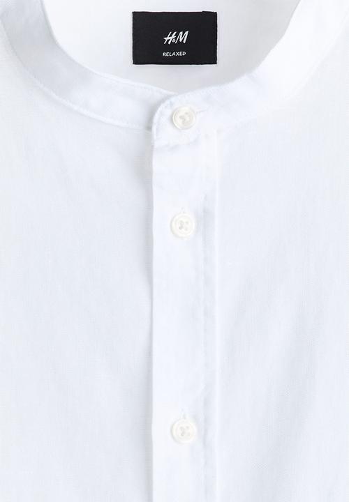 H&M - Relaxed fit linen-blend shirt - white