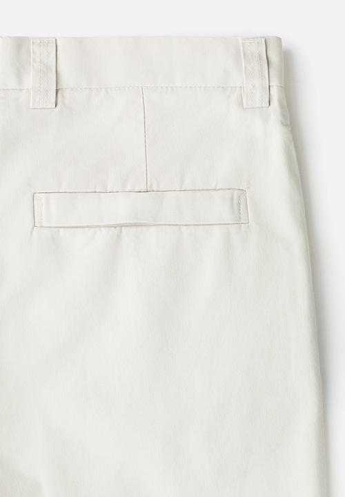 H&M - Relaxed fit cotton and lyocell tailored trousers - light beige