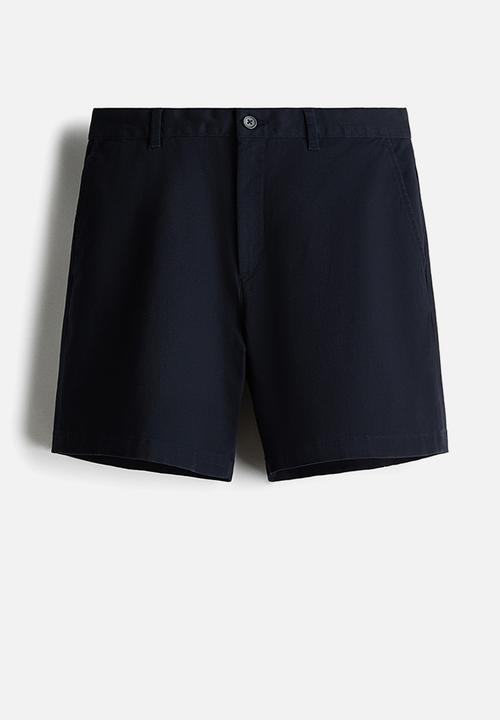 H&M - Regular fit cotton chino shorts - navy blue