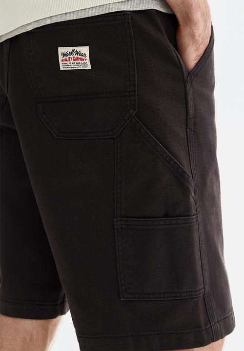 H&M - Relaxed fit carpenter shorts - black