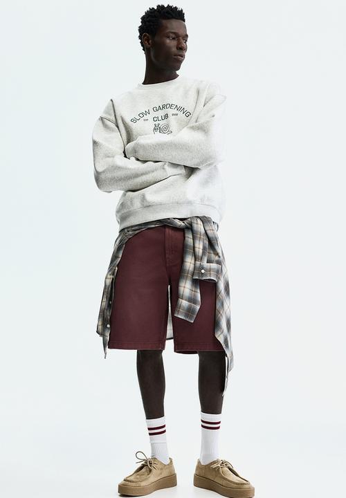 H&M - Relaxed fit carpenter shorts - burgundy