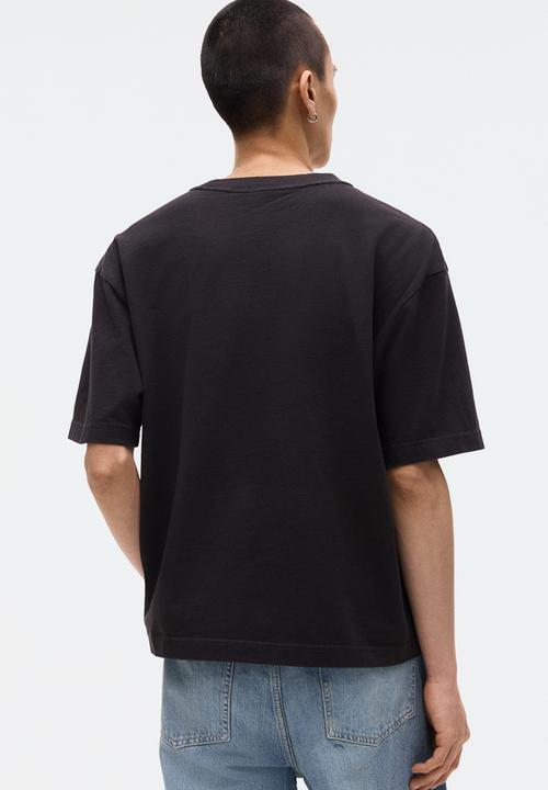 H&M - Loose fit printed t-shirt - black/honda