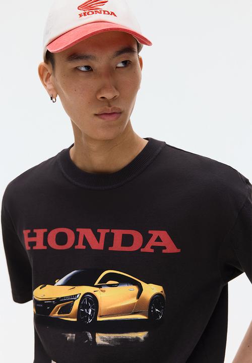 H&M - Loose fit printed t-shirt - black/honda