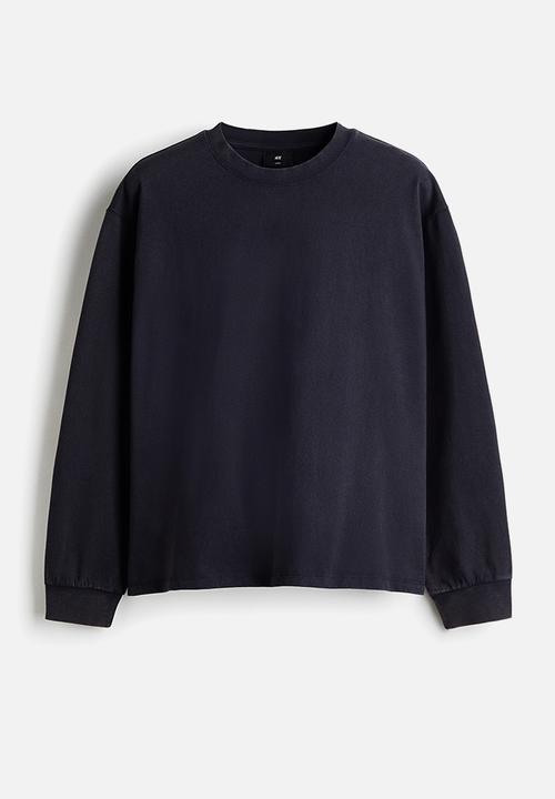 H&M - Loose fit printed long-sleeved top - navy blue/sports archives