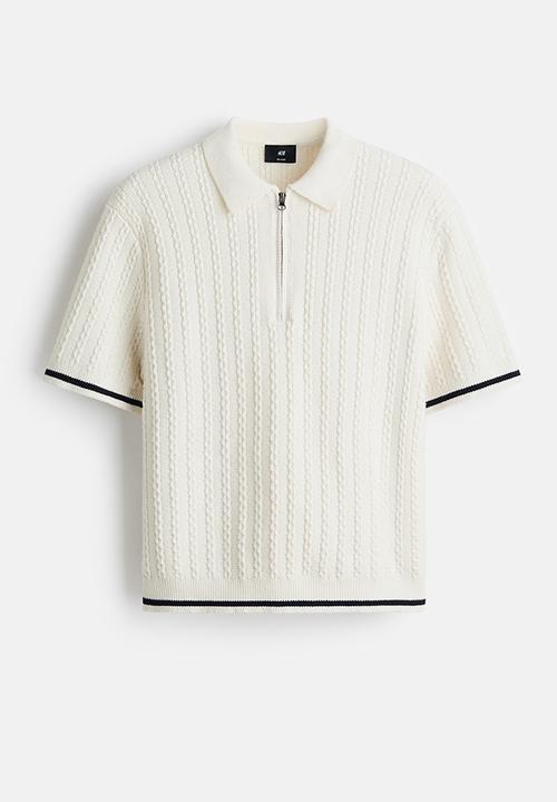 H&M - Relaxed fit cotton polo shirt - white
