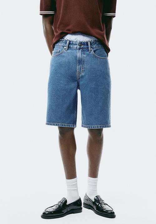 H&M - Relaxed fit denim shorts - denim blue