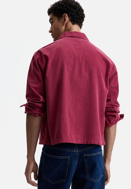 H&M - Relaxed fit boxy corduroy shirt - dark pink