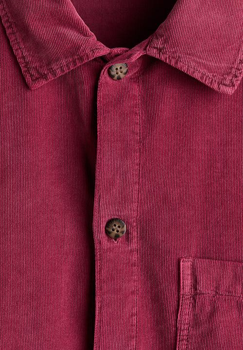 H&M - Relaxed fit boxy corduroy shirt - dark pink