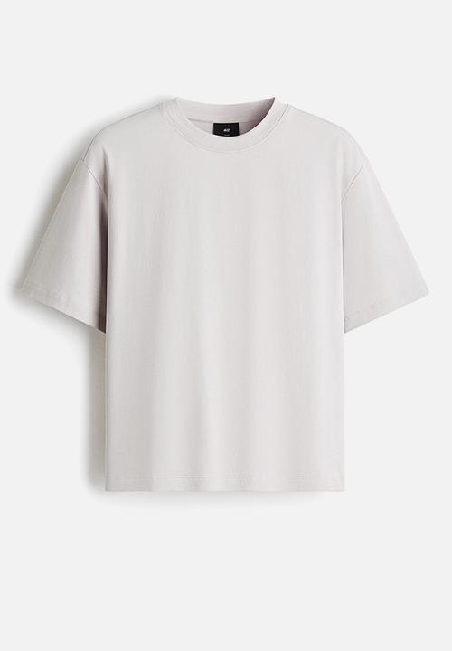 H&M - Loose fit boxy-style t-shirt - light grey