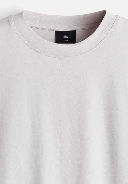 H&M - Loose fit boxy-style t-shirt - light grey