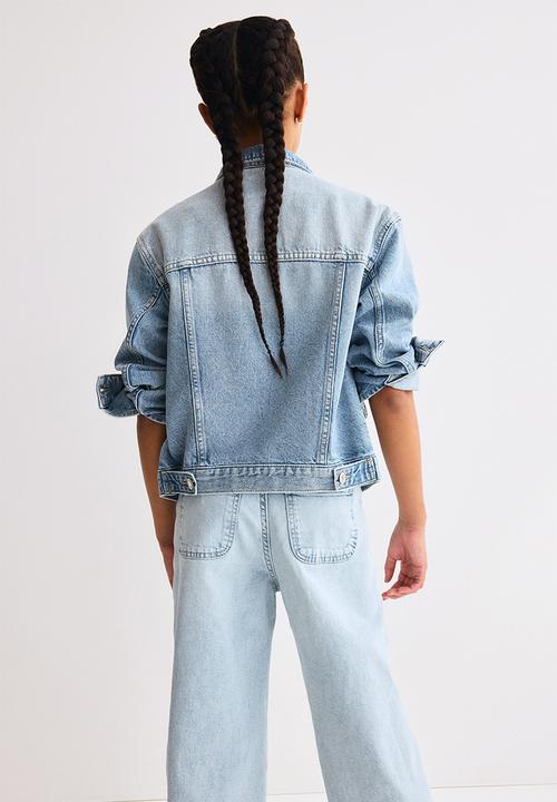 H&M - Relaxed fit wide leg ankle jeans - light denim blue
