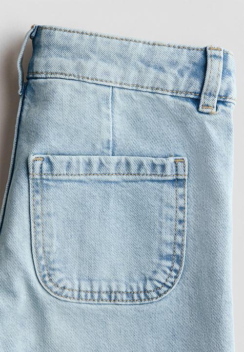 H&M - Relaxed fit wide leg ankle jeans - light denim blue