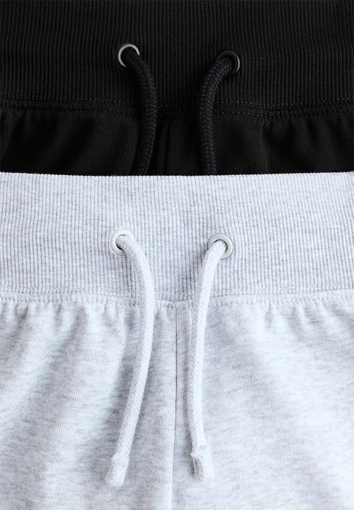 H&M - 2-pack sweatshorts - light grey marl/black
