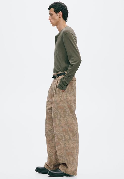 H&M - H&M Atelier: Relaxed fit trousers - mole/patterned