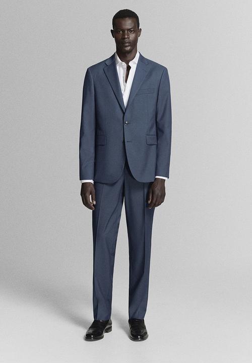 MANGO - Trousers London - Medium Blue