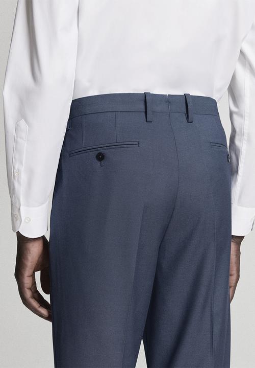 MANGO - Trousers London - Medium Blue