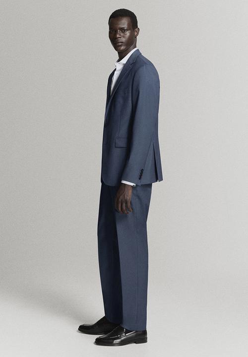 MANGO - Trousers London - Medium Blue